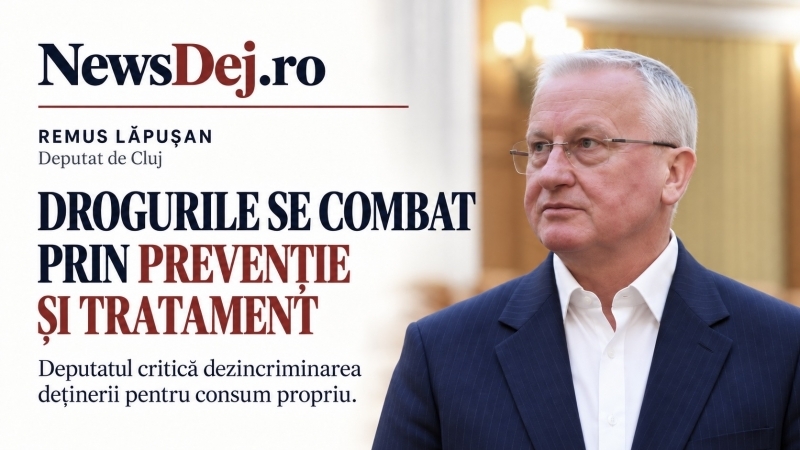 Remus Lăpușan critică dezincriminarea deținerii de droguri - „Copiii trebuie protejați, persoanele dependente trebuie ajutate”